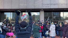 Reaction outside courthouse when Kim Potter's guilty verdict was read
