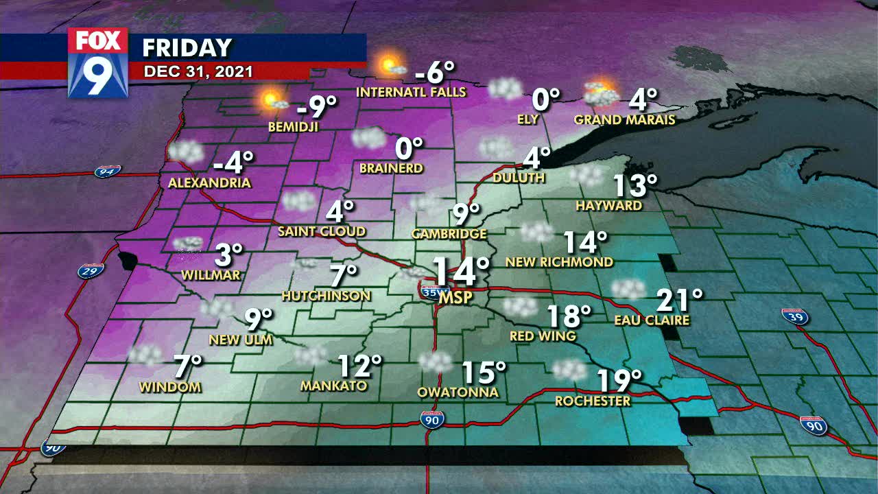 Friday's forecast: 2021 goes out on a cold note