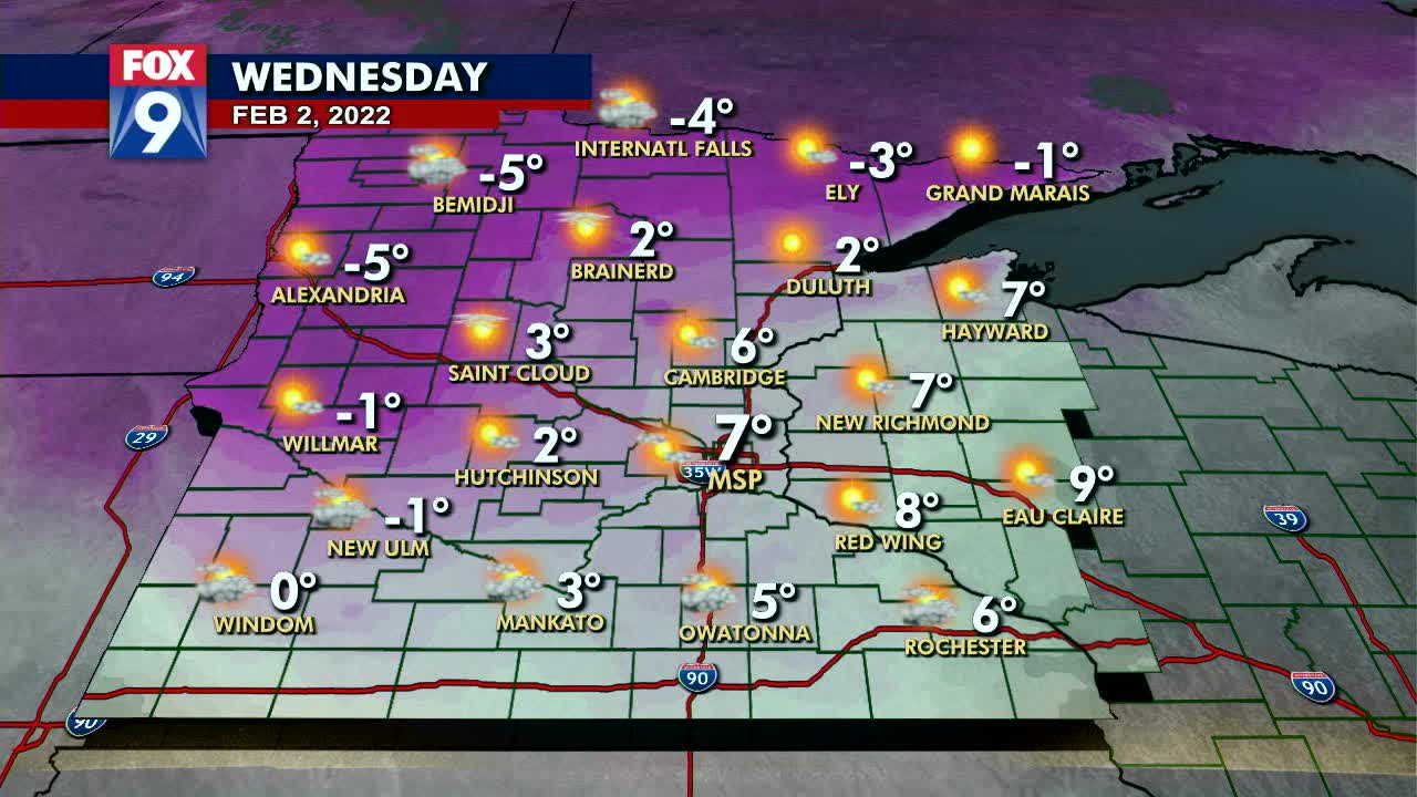 Wednesday's forecast: Groundhog Day will be a cold one