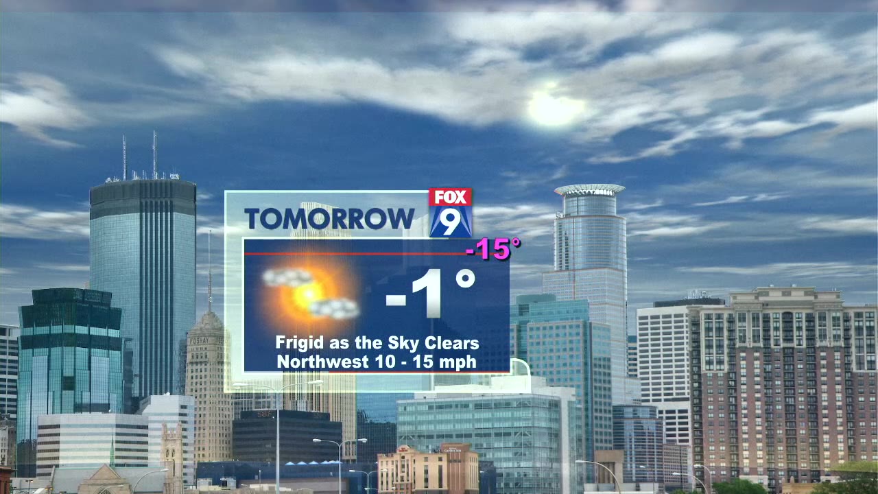 Blowing snow, falling temperatures and subzero chills on tap for Wednesday