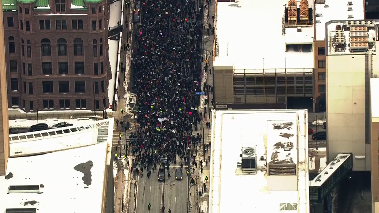 Crowd marches through Minneapolis in wake of Amir Locke killing