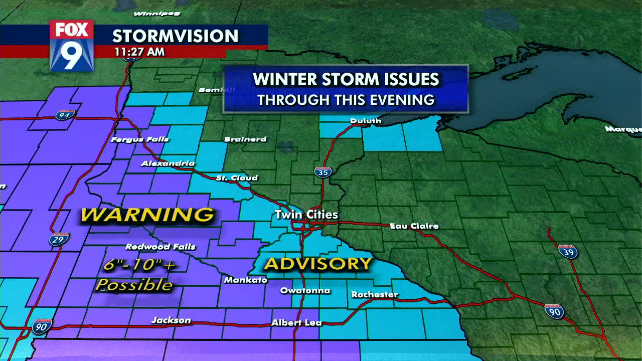 Friday's updated forecast: Winter Weather Advisory remains in place