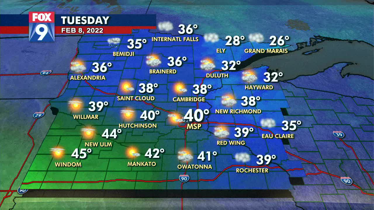 Tuesday's forecast: Above freezing!!!!!!!!