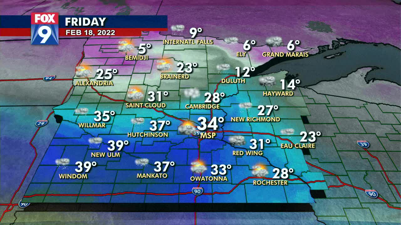 Friday's forecast: High above freezing!