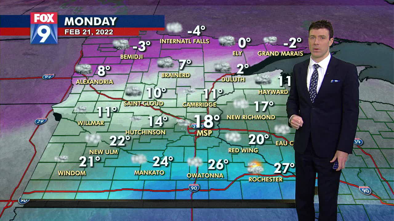 Monday's forecast: Snow up north, possible in the metro