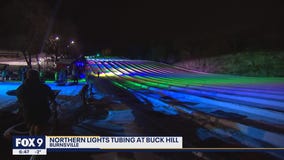 Laser light show turns tubing hill into work of art