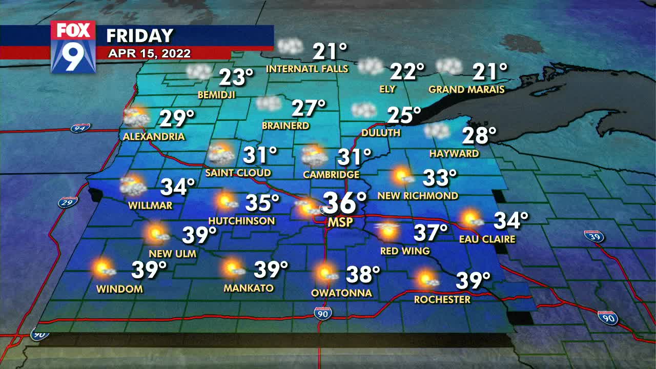 Friday's forecast: Cold and (slightly less) windy | FOX 9 Minneapolis ...