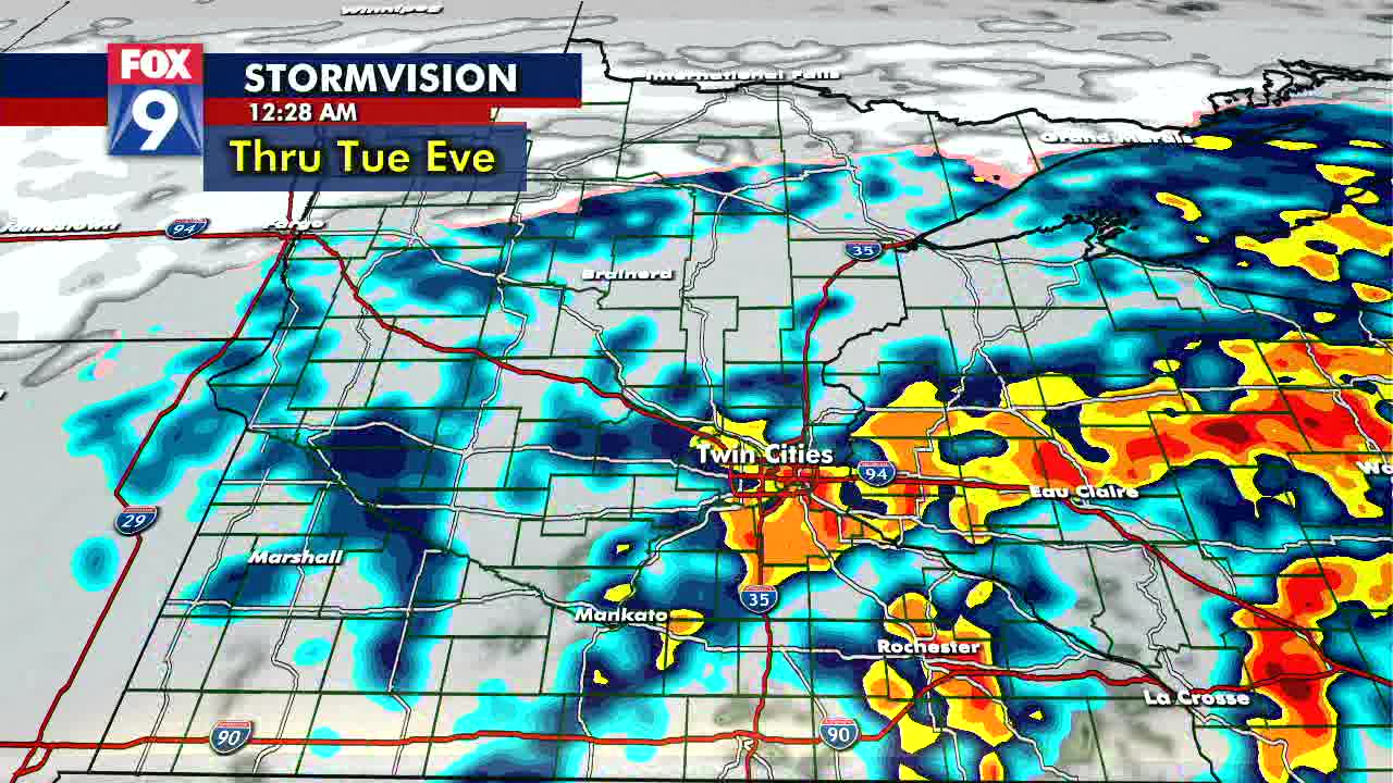 Tuesday's forecast: Scattered showers after lunch, later tonight heavy rain, hail possible