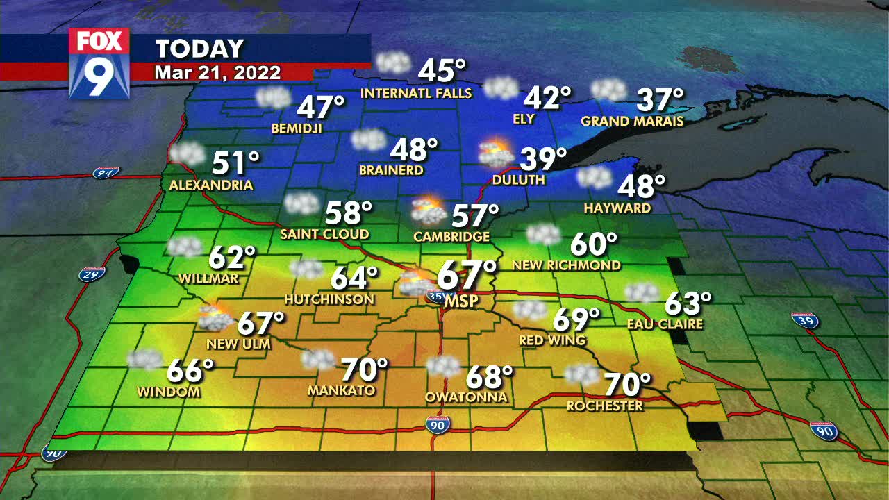 Monday's forecast: More sun with highs in the 60s!