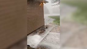 Hail in Zimmerman Monday morning