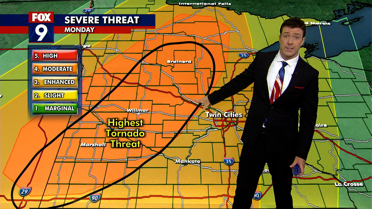 Parts of central and western Minnesota facing severe weather threat