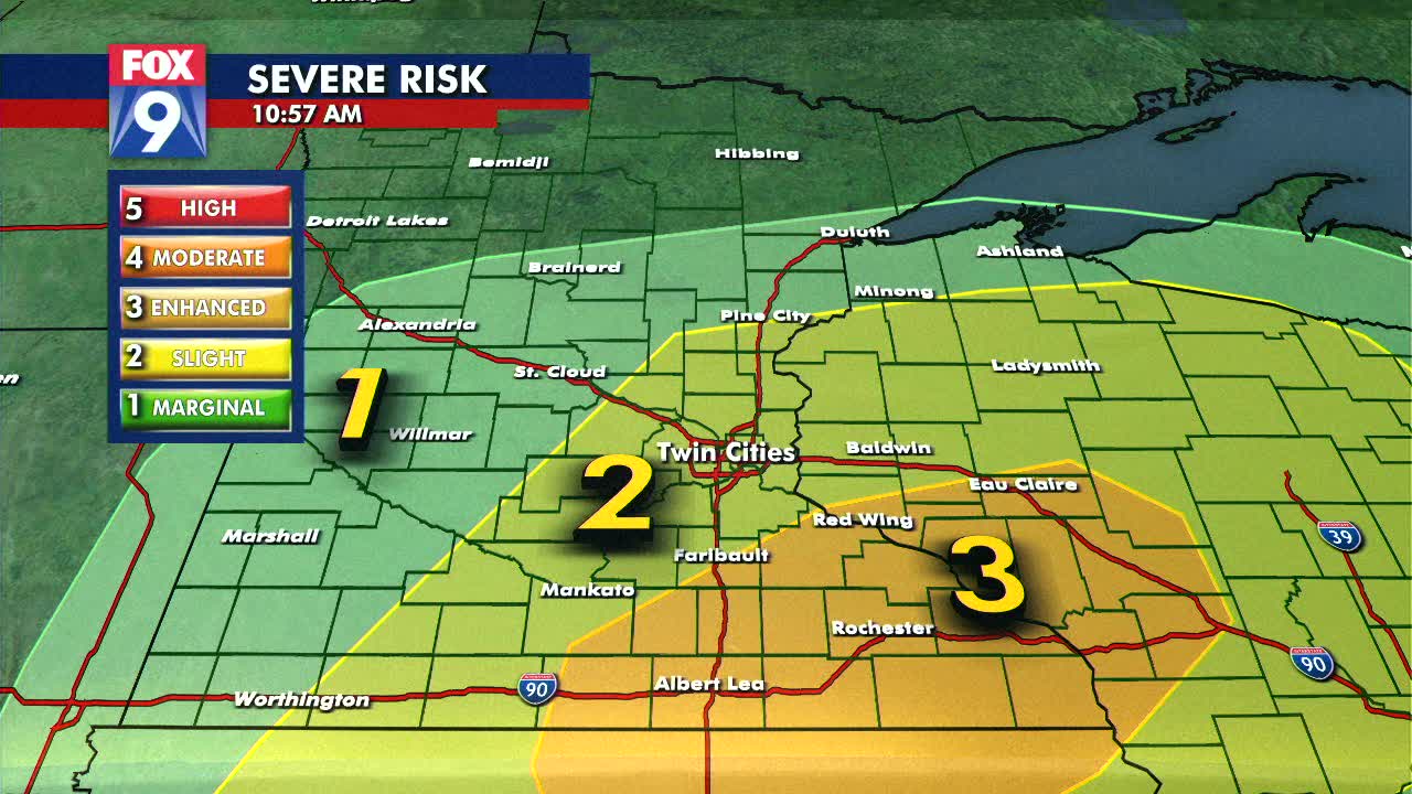 Thursday afternoon update: Severe weather threat in southern MN