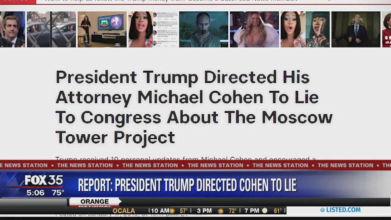 Report states President Trump directed Cohen to lie