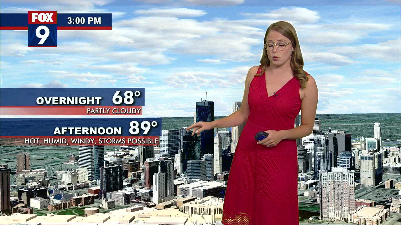 Sunday to be hot and humid with possible storms