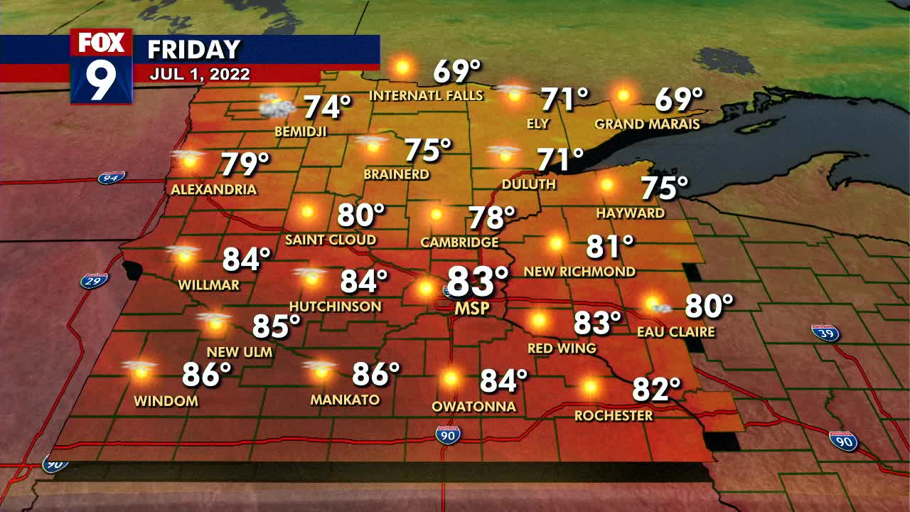 Minnesota weather: Gorgeous Friday with highs in lower 80s