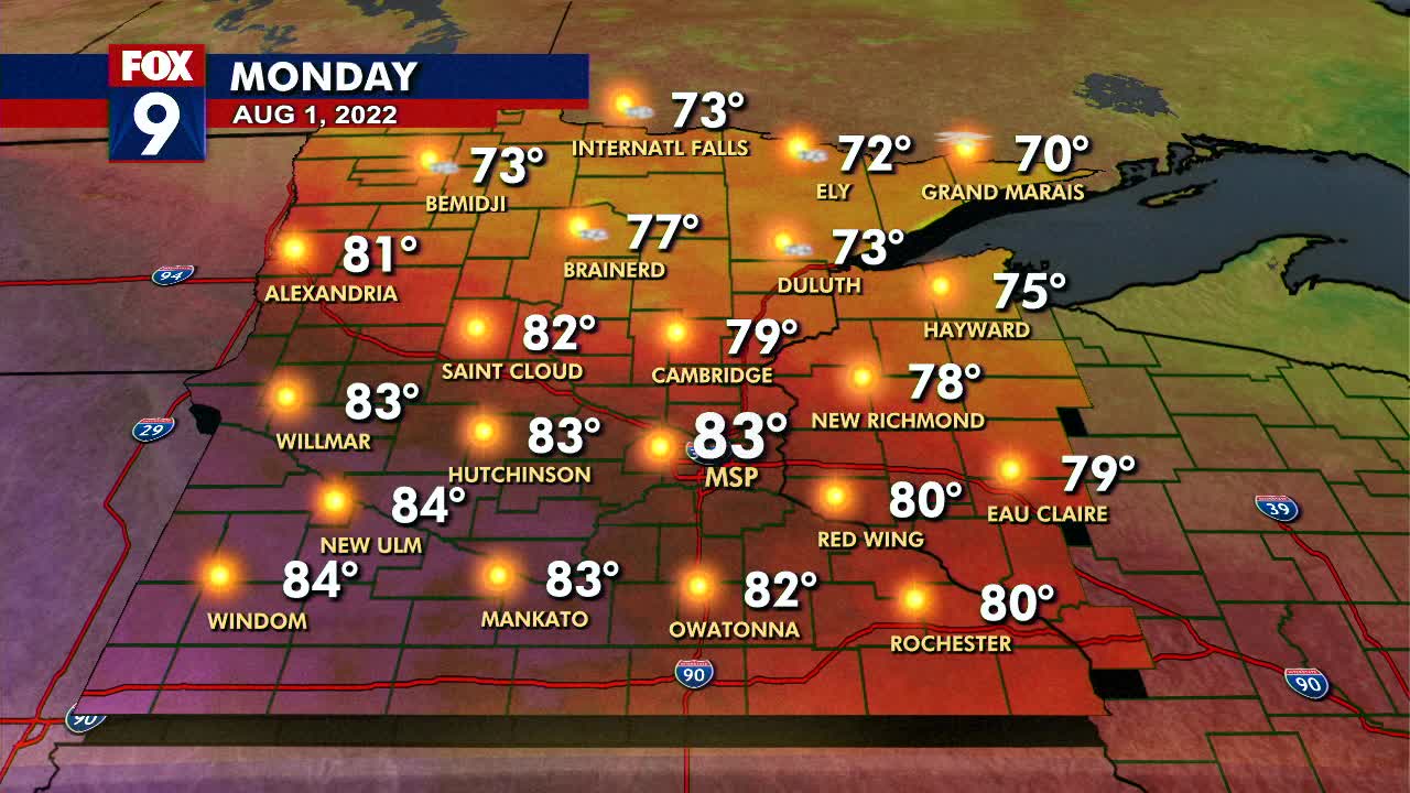 Monday's forecast; Pleasant with seasonable temps