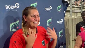 Minnesota Aurora keeper Sarah Fuller talks after playoff victory