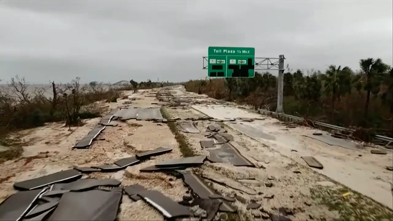 Hurricane Ian: Drone video shows devastating damage to Sanibel Causeway