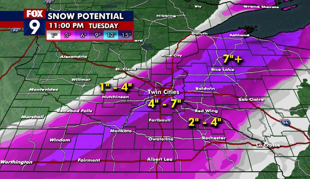 Tuesday's forecast: The snow arrives!