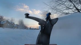 Snow blowing in Champlin following Wednesday's storm: RAW