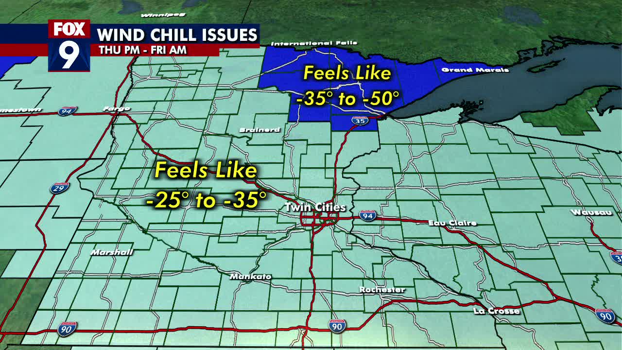 Minnesota weather: Dangerous windchills Thursday through Friday morning