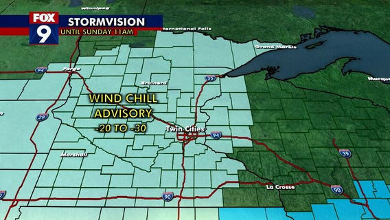 Minnesota Weather: Wind Chill Advisory is in place for most of the state until Sunday morning