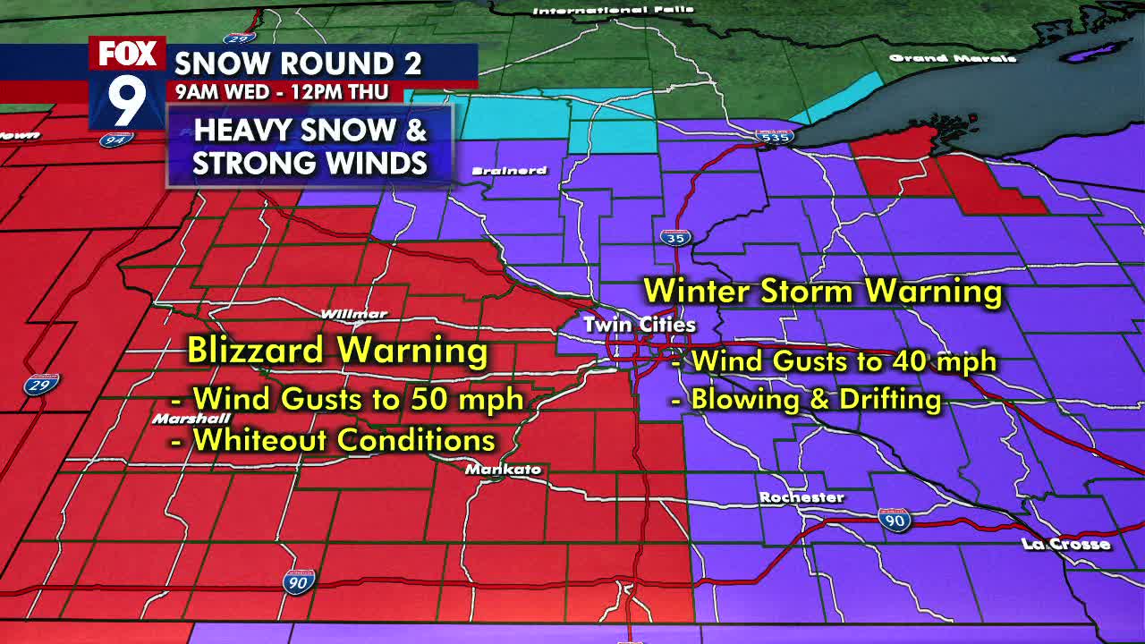 Wednesday's forecast: Round 2 of the high-impact winter storm