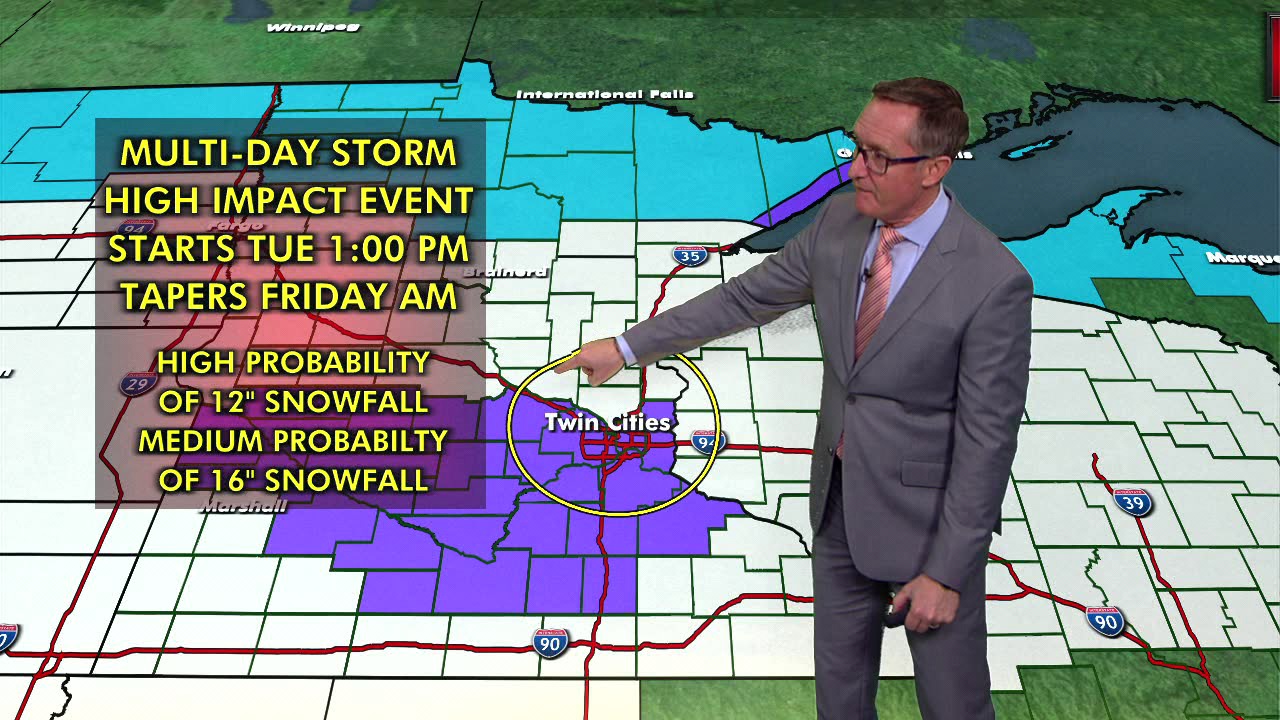 Minnesota weather: Snowstorm moving in Tuesday