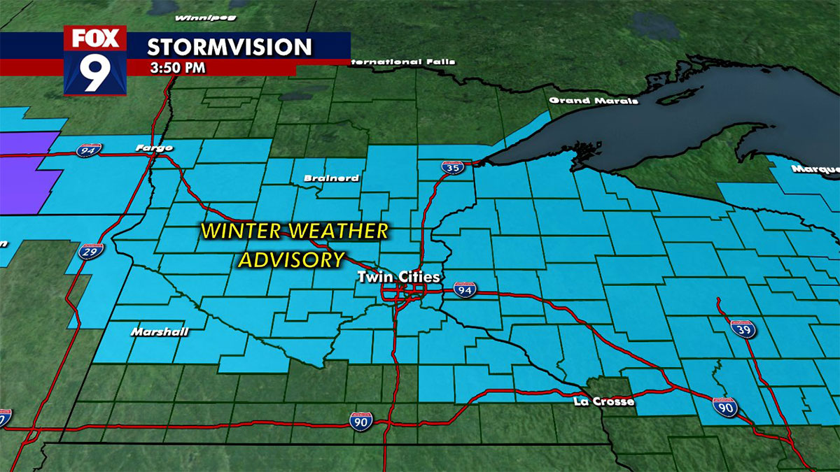 Minnesota weather: Snow fall Sunday evening into overnight could make for slippery morning commute