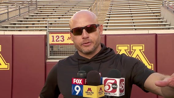 Gophers football team holds spring practice outdoors at Huntington Bank Stadium