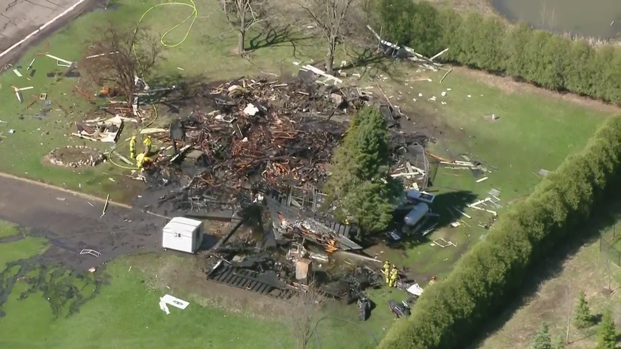 Wright County house explosion: Aerials