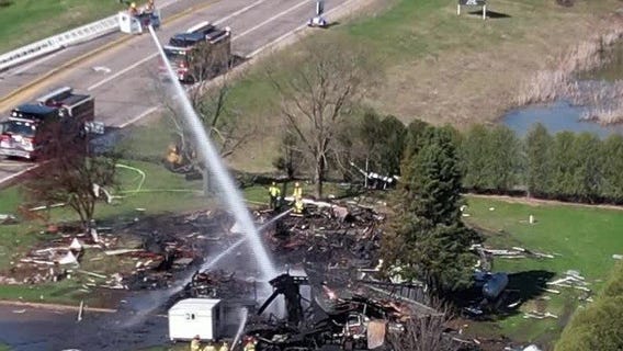 Wright County explosion levels home: Drone