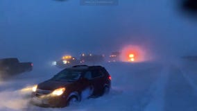 Vehicles stranded on I-94 near Moorhead