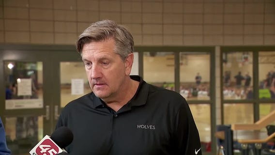 Chris Finch talks Wolves, KAT at youth basketball clinic