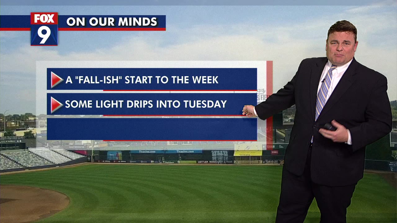 'Fall-ish' start to workweek midday Monday