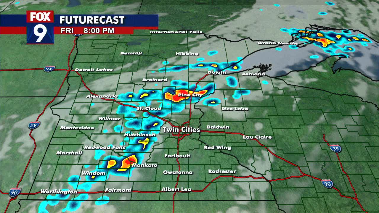 Rainy Friday leads into early storms Sat