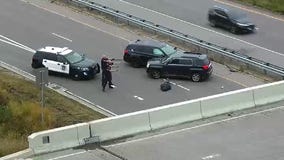 Wild video: Man arrested at gunpoint on highway in Edina