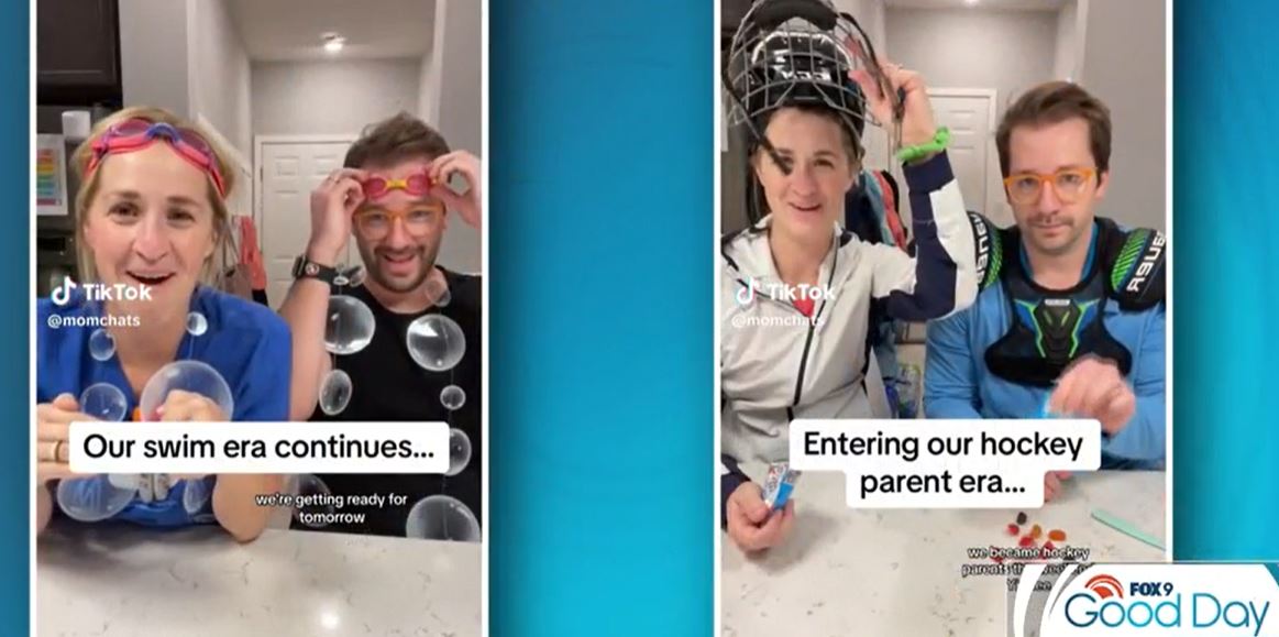 Momchats and Dadchats TikTok duo from MN