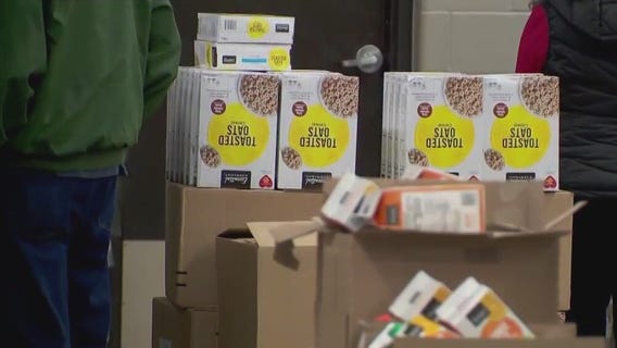 Annual food basket assembly in Maple Grove