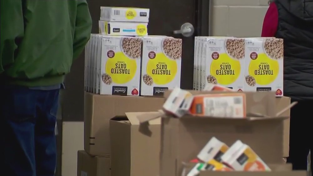 Annual food basket assembly in Maple Grove