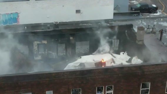 Drone shows damage from St. Paul fire