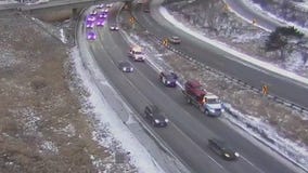 Rollover on I-35W in Roseville Wednesday morning