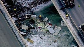Aftermath of box truck crash in Rogers, Minn.