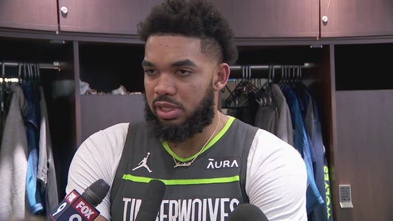 Karl-Anthony Towns reacts to 62-point game