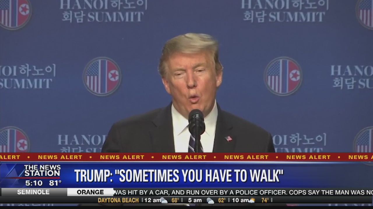 Trump walks away from talks with NKorean leader