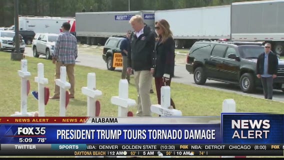 President Trump tours tornado damage in Alabama