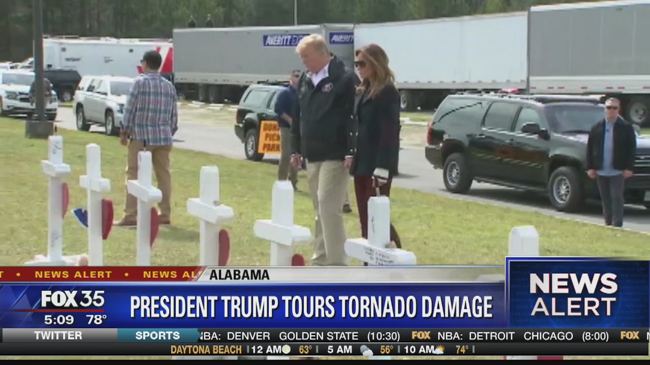 President Trump tours tornado damage in Alabama