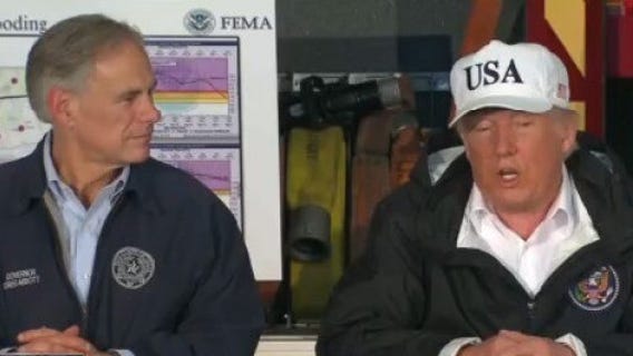 President Trump stops in Austin for briefing on Harvey recovery