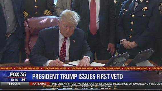 President Trump issues fist veto