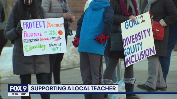 Rally held for teacher who highlighted transgender activist during Black History Month